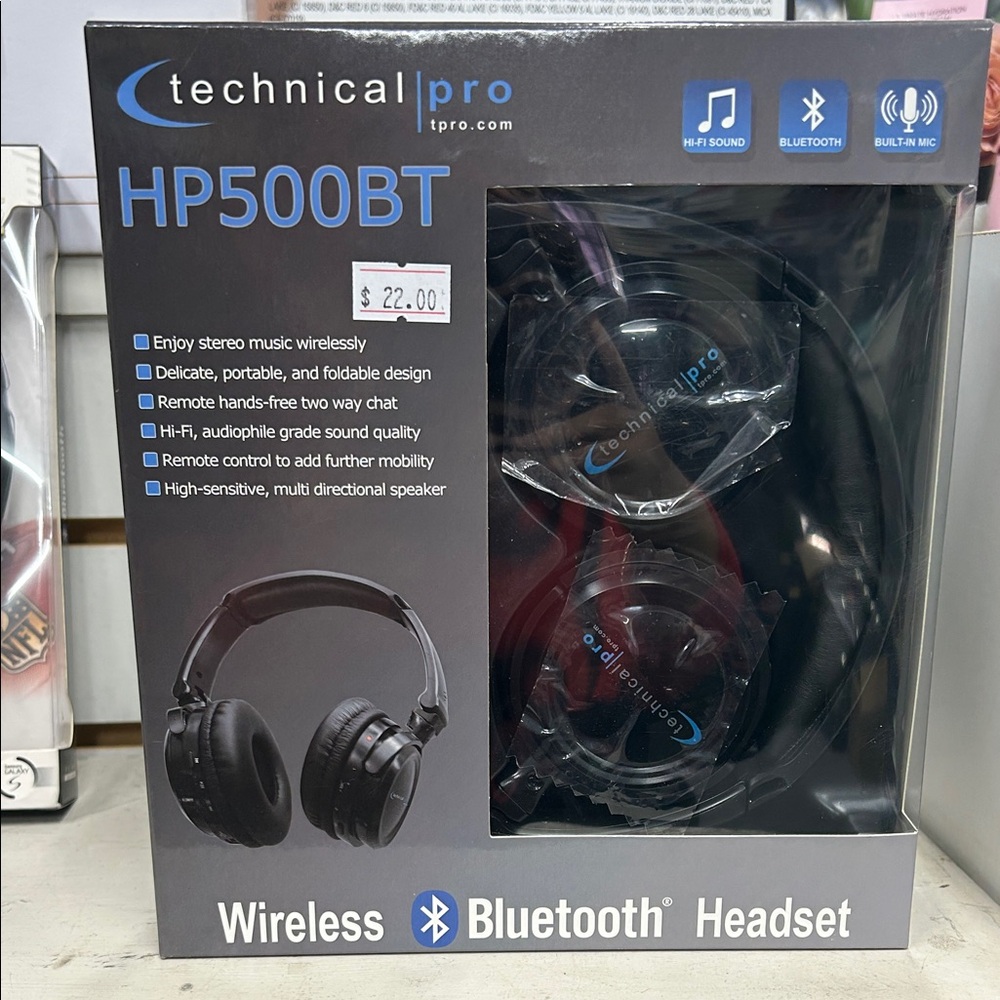 HP500BT Black Wireless Over-Ear Headphones